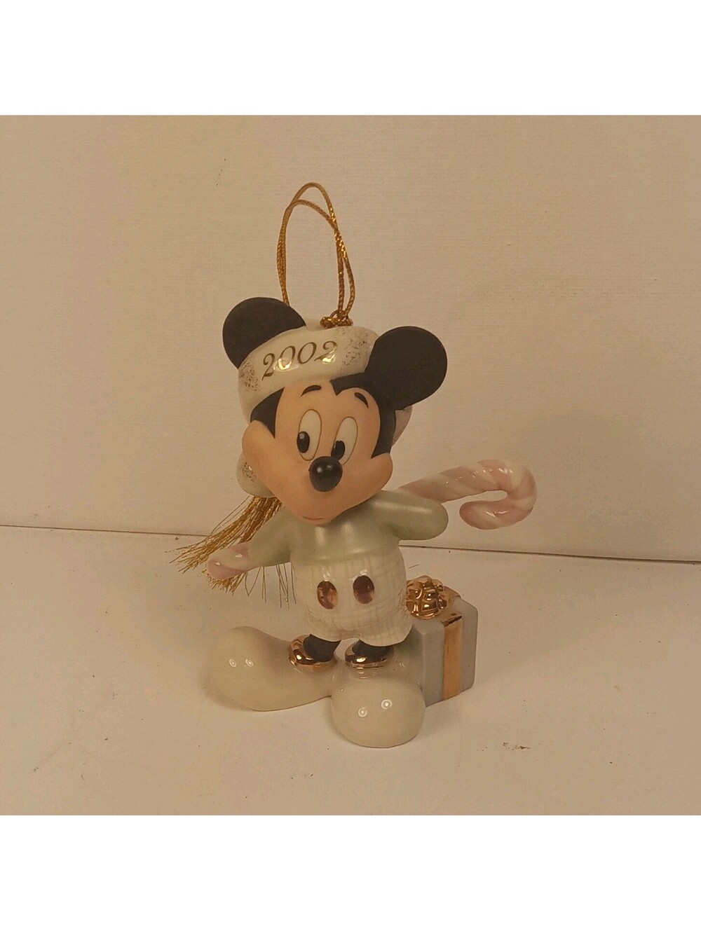 Lenox Enesco Disney Mickey Mouse 2002 Hanging Holiday Ornament Porcelain 22 KG